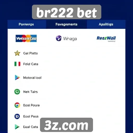 Métodos de pagamento disponíveis no br222 bet